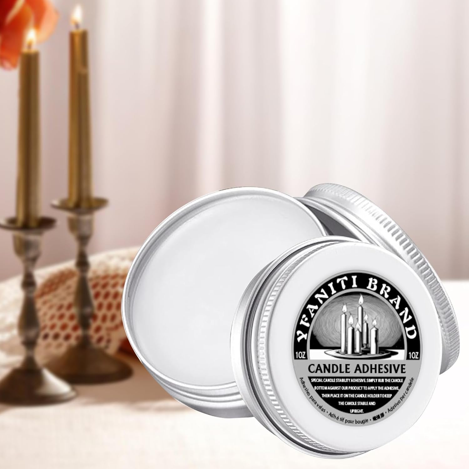 YFANITI Taper Candle Adhesive 1oz for Secure Hold