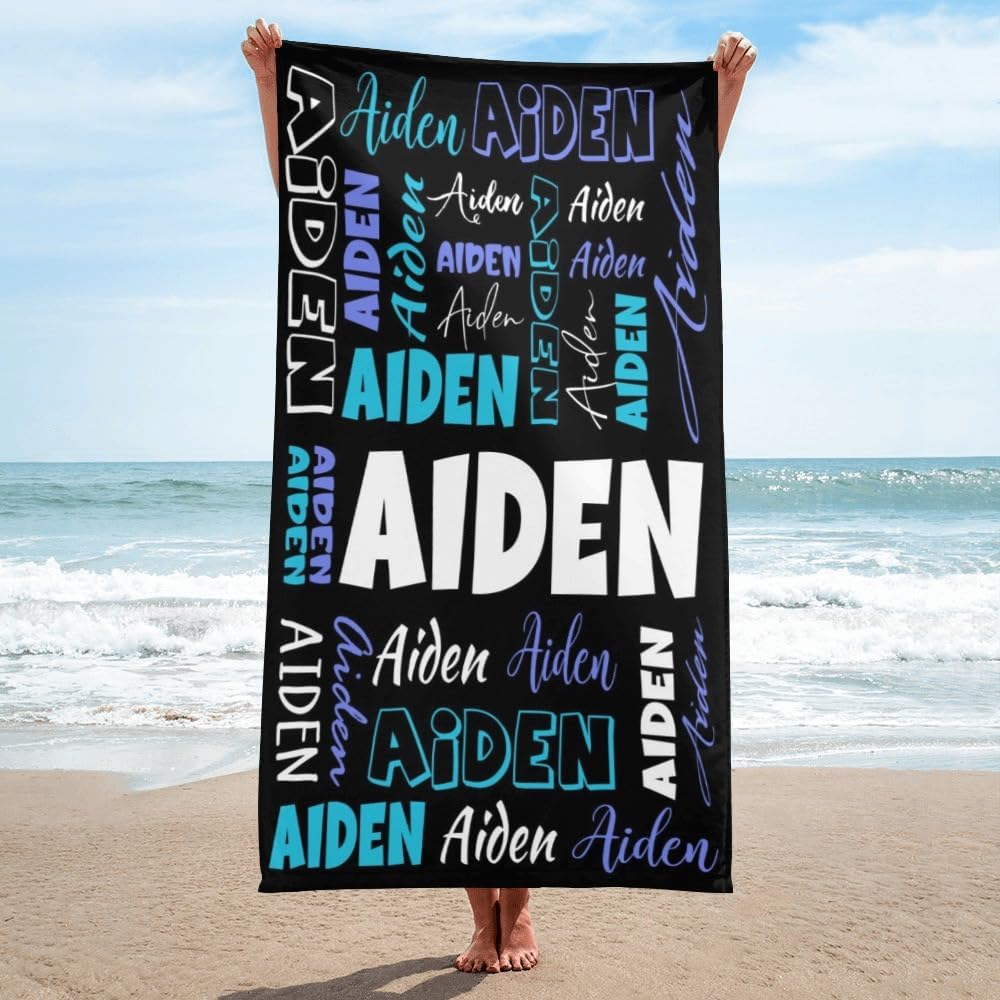 DrTOUGH Personalized Beach Towels with Names for Adults Kids