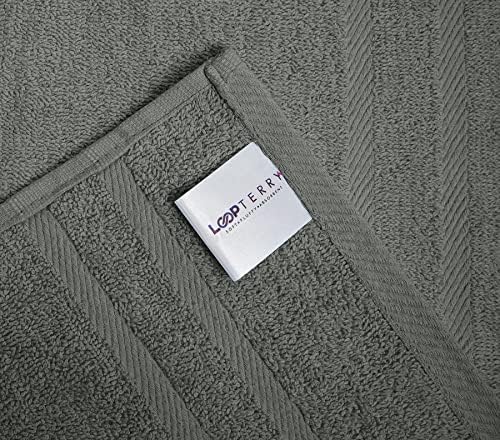 Looperry 6 Pack Small Bath Towel Set - Charcoal Grey 1
