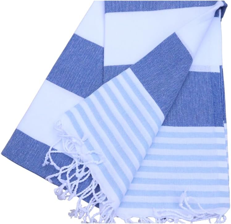 Personalized Blue Beach Towel with Monogram
