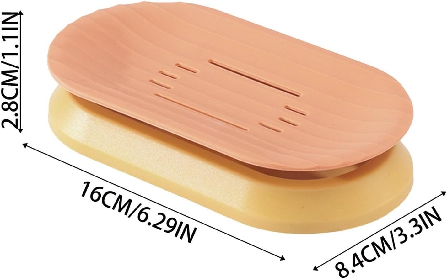 Self Draining Soap Dish with Waterfall Drain Red
