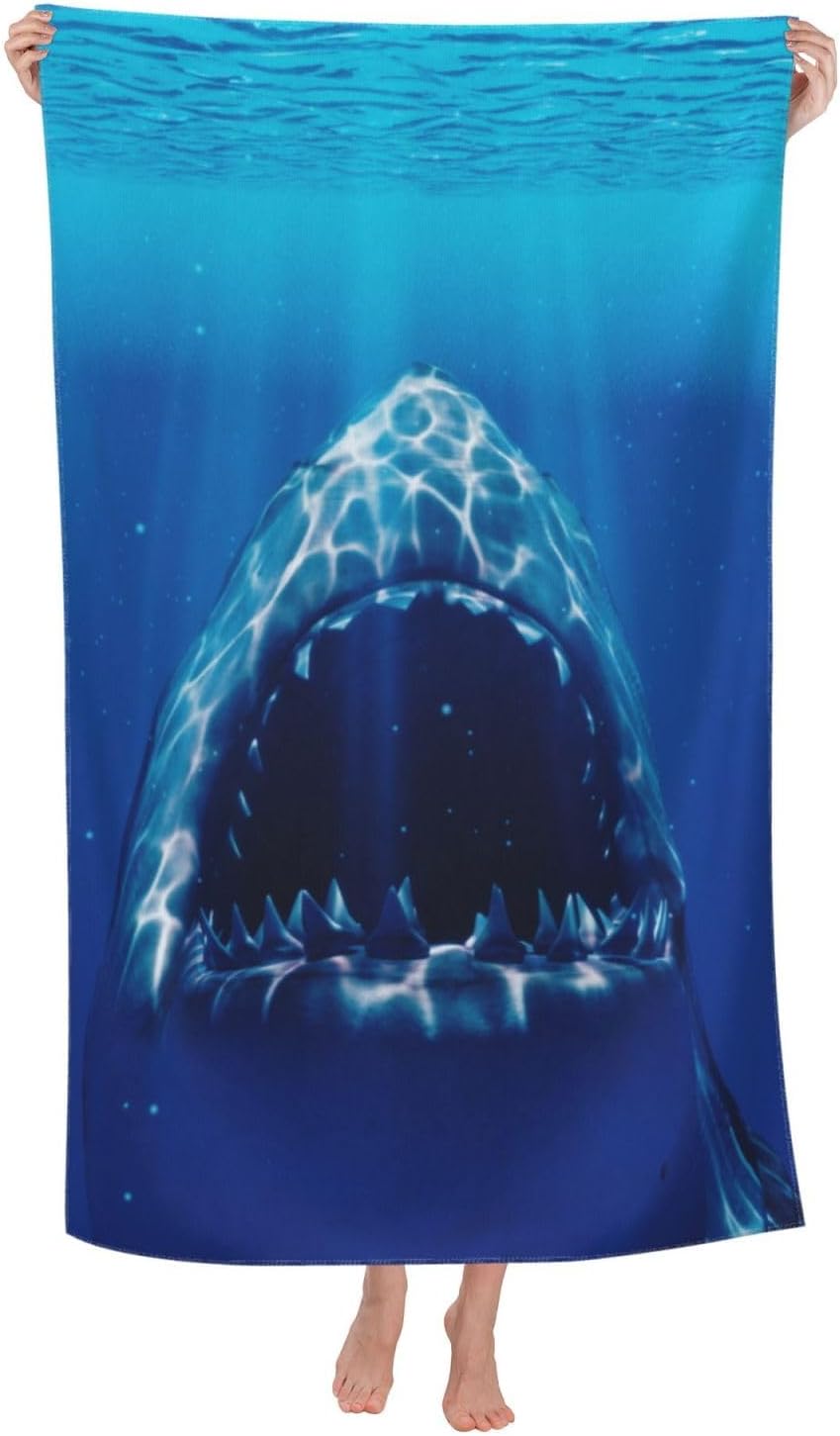 Ti Caldi Horror Shark Beach Towel Quick Dry Microfiber