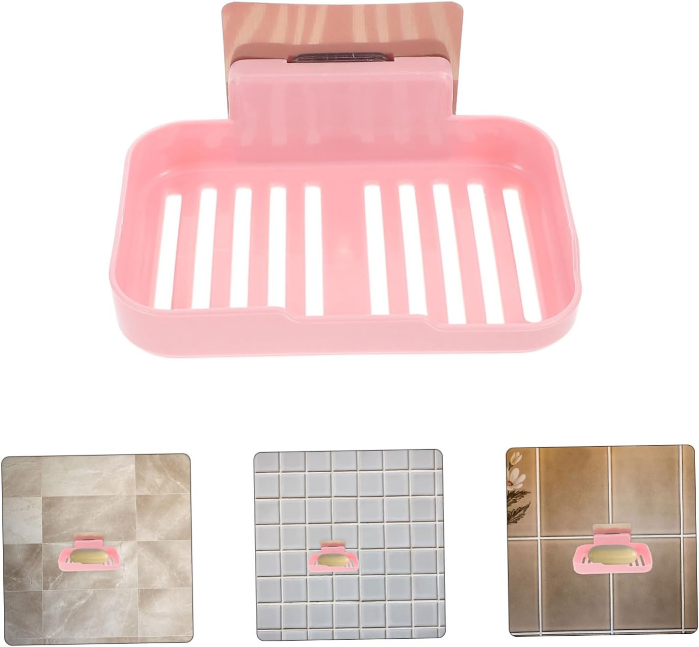Healifty Wall-Mounted Soap Holder with Adhesive PP Material
