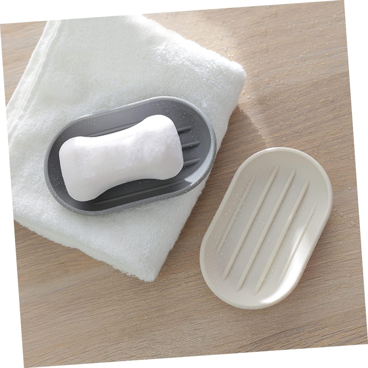 PRETYZOOM Oval Soap Box for Bathroom with Drainage