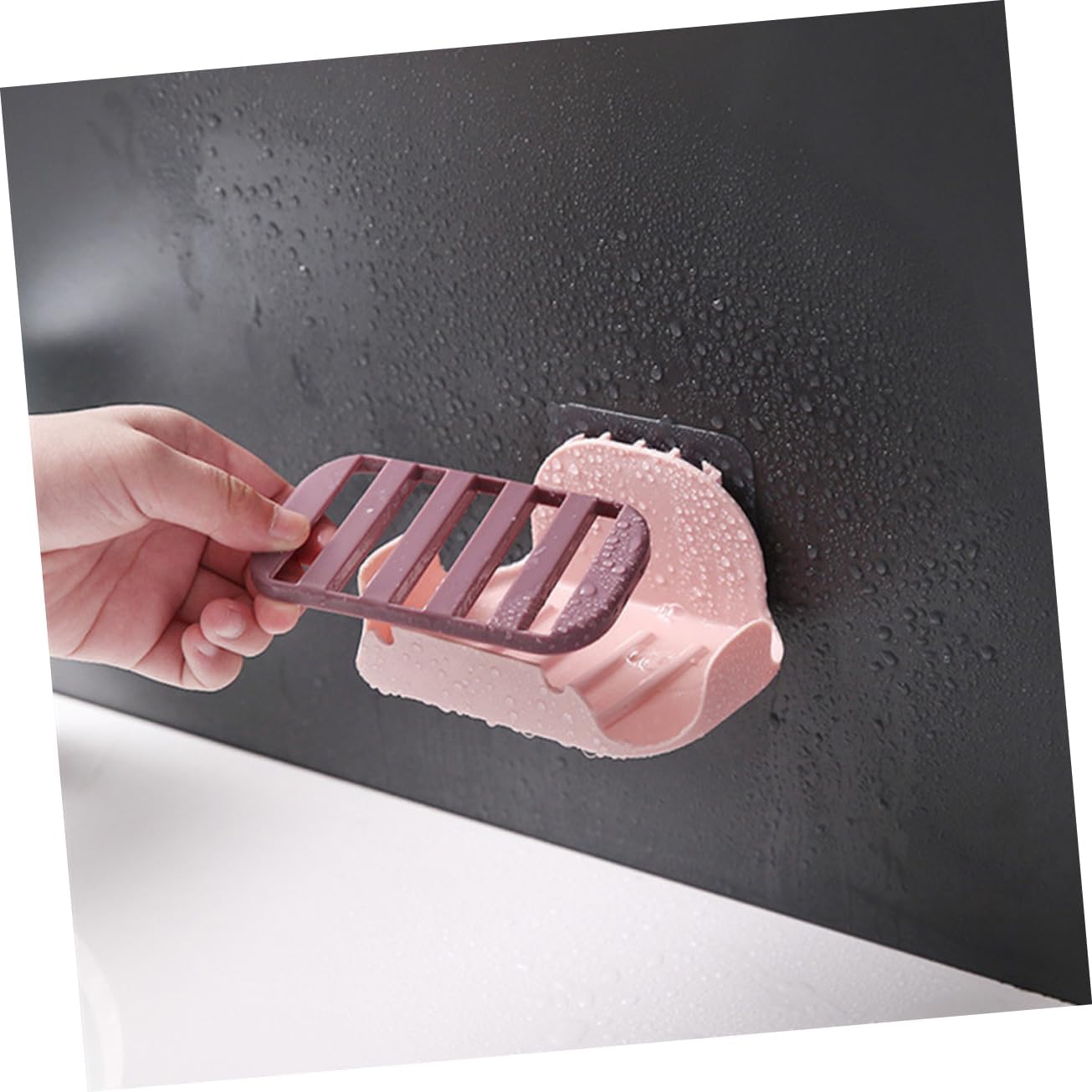 CANIGHT 2pcs Double Layer Adhesive Soap Holder