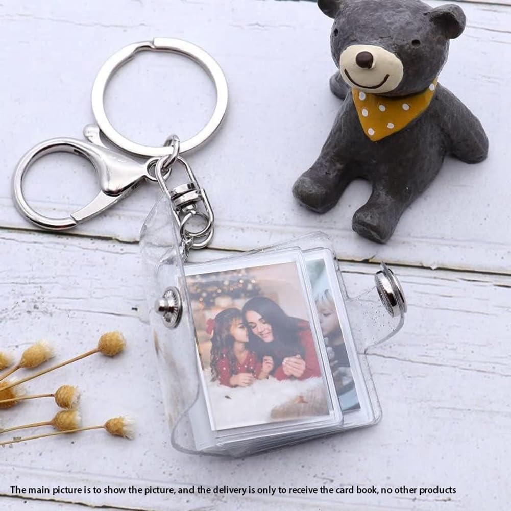 1 Piece Clear Mini Photo Album Keychain