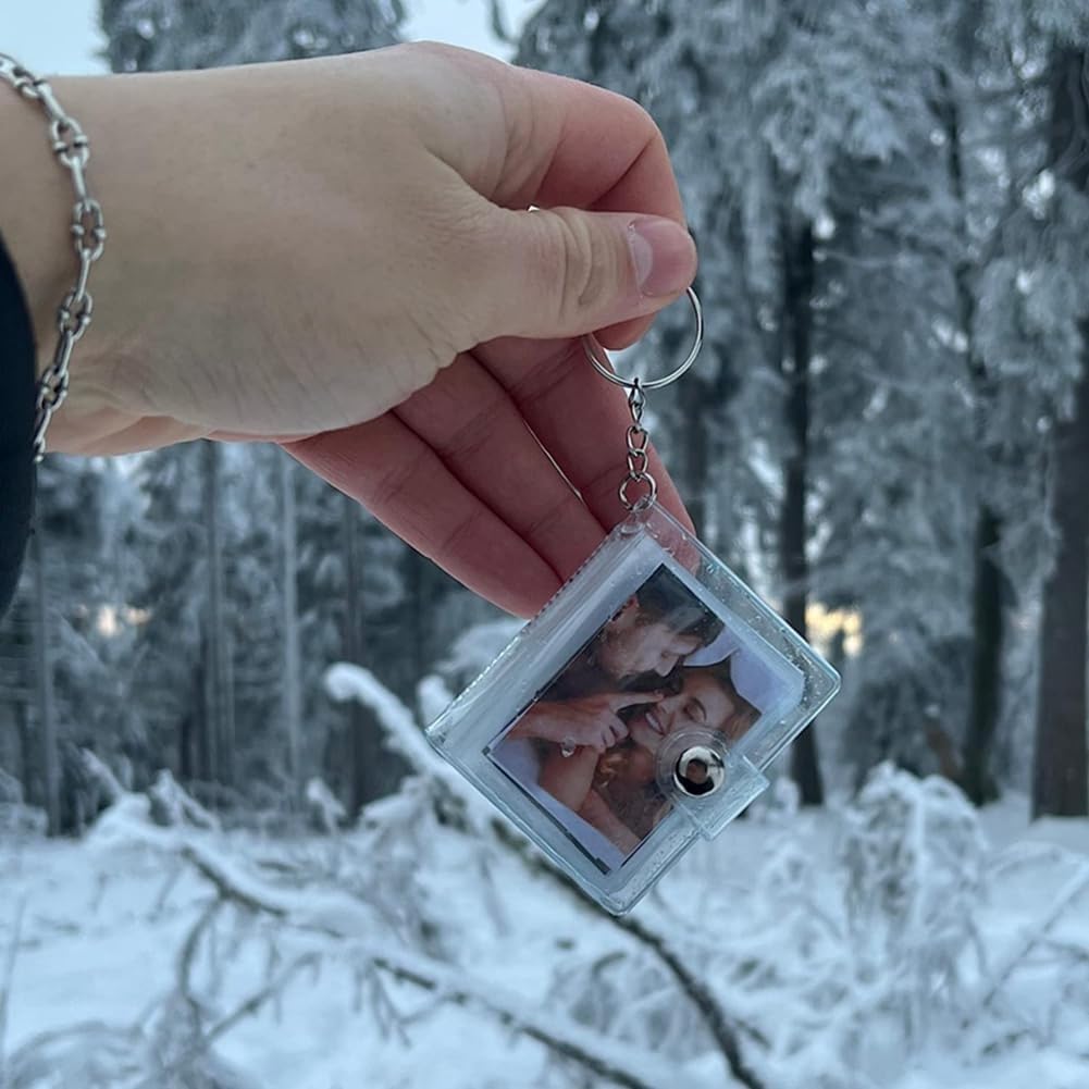 1 Piece Clear Mini Photo Album Keychain