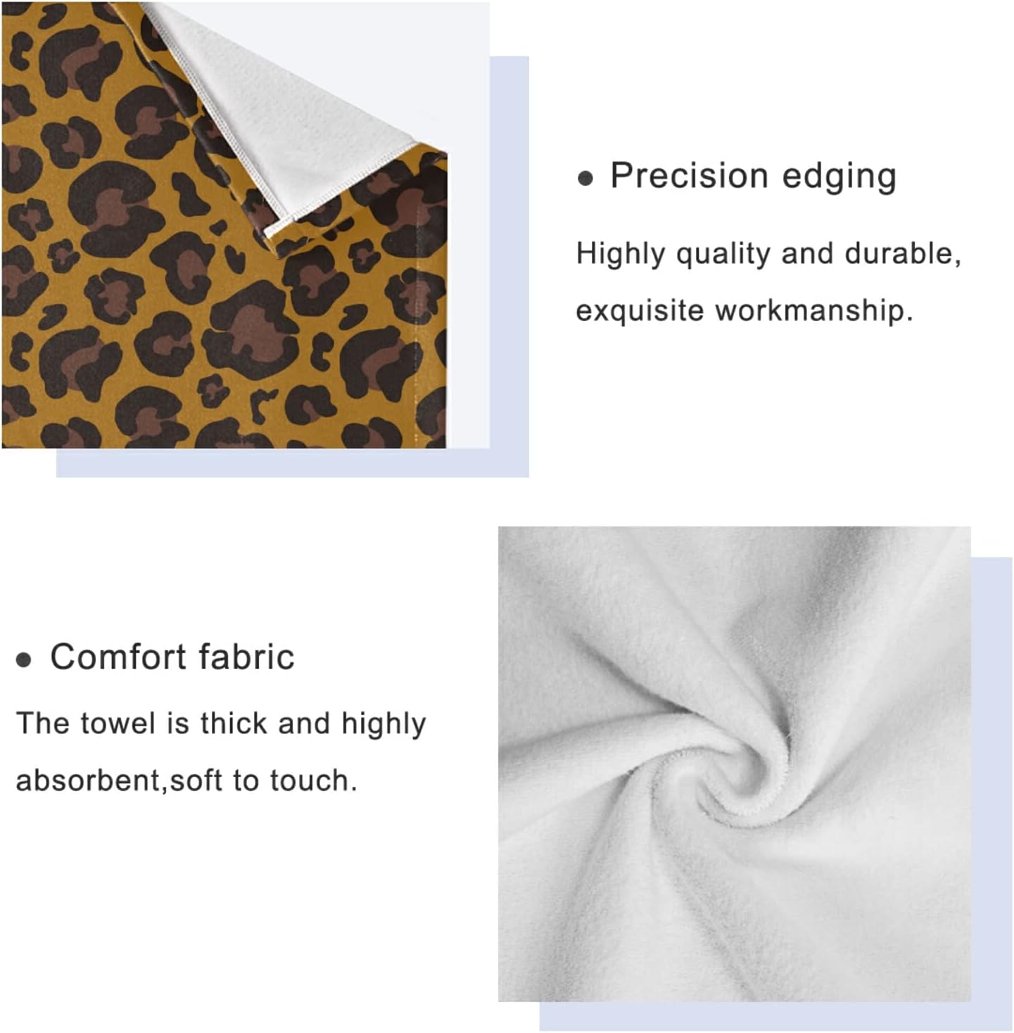 Susiyo 3-Piece Towel Set Leopard Skin Pattern