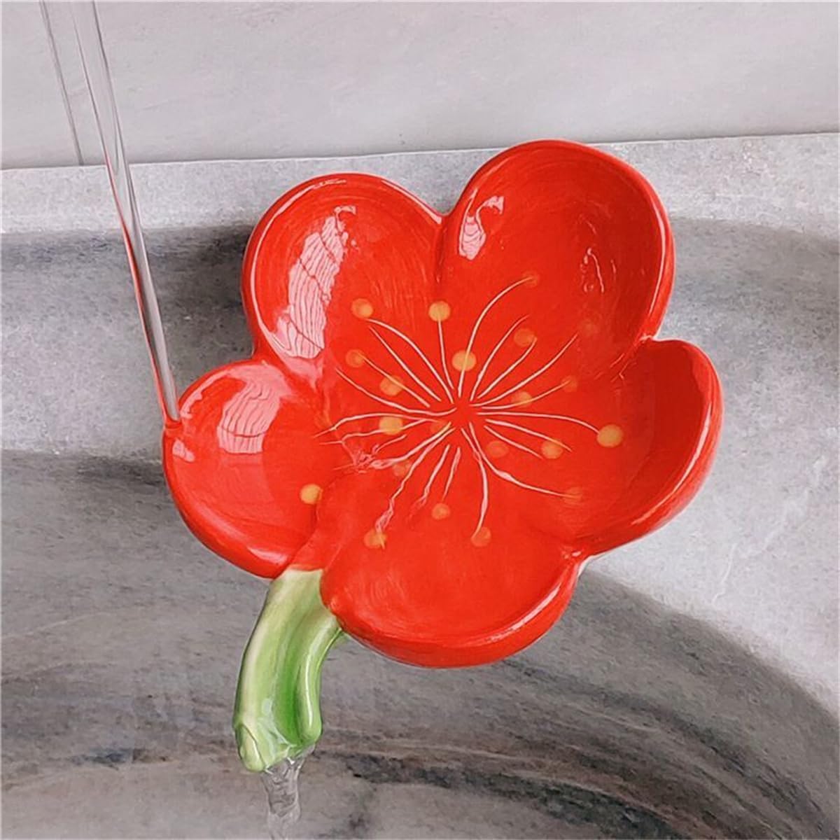 Ankah Decorative Ceramic Soap Box Butterfly Design