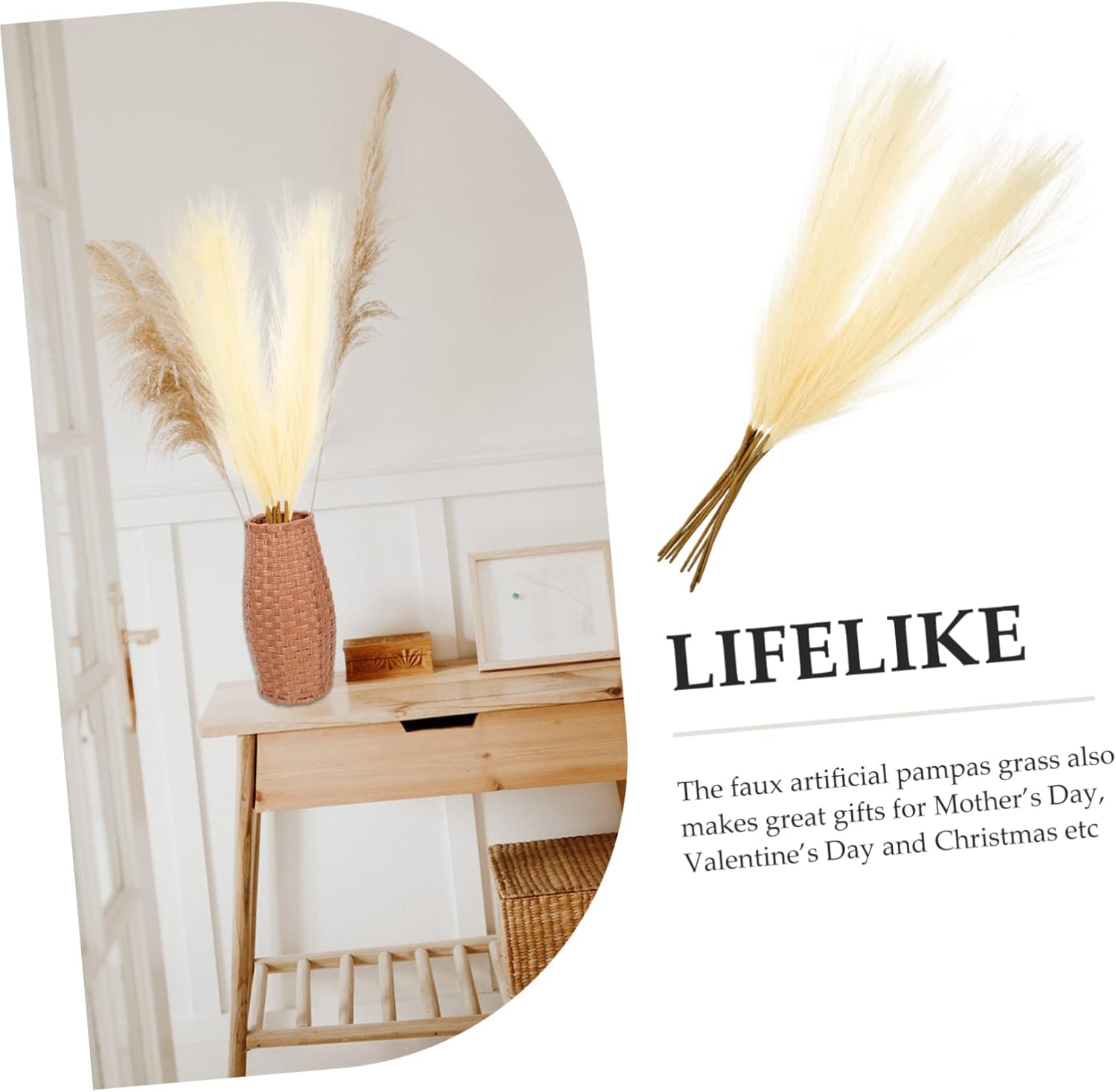 GRIRIW 50pcs Faux Pompas Grass for Wedding Party Decor