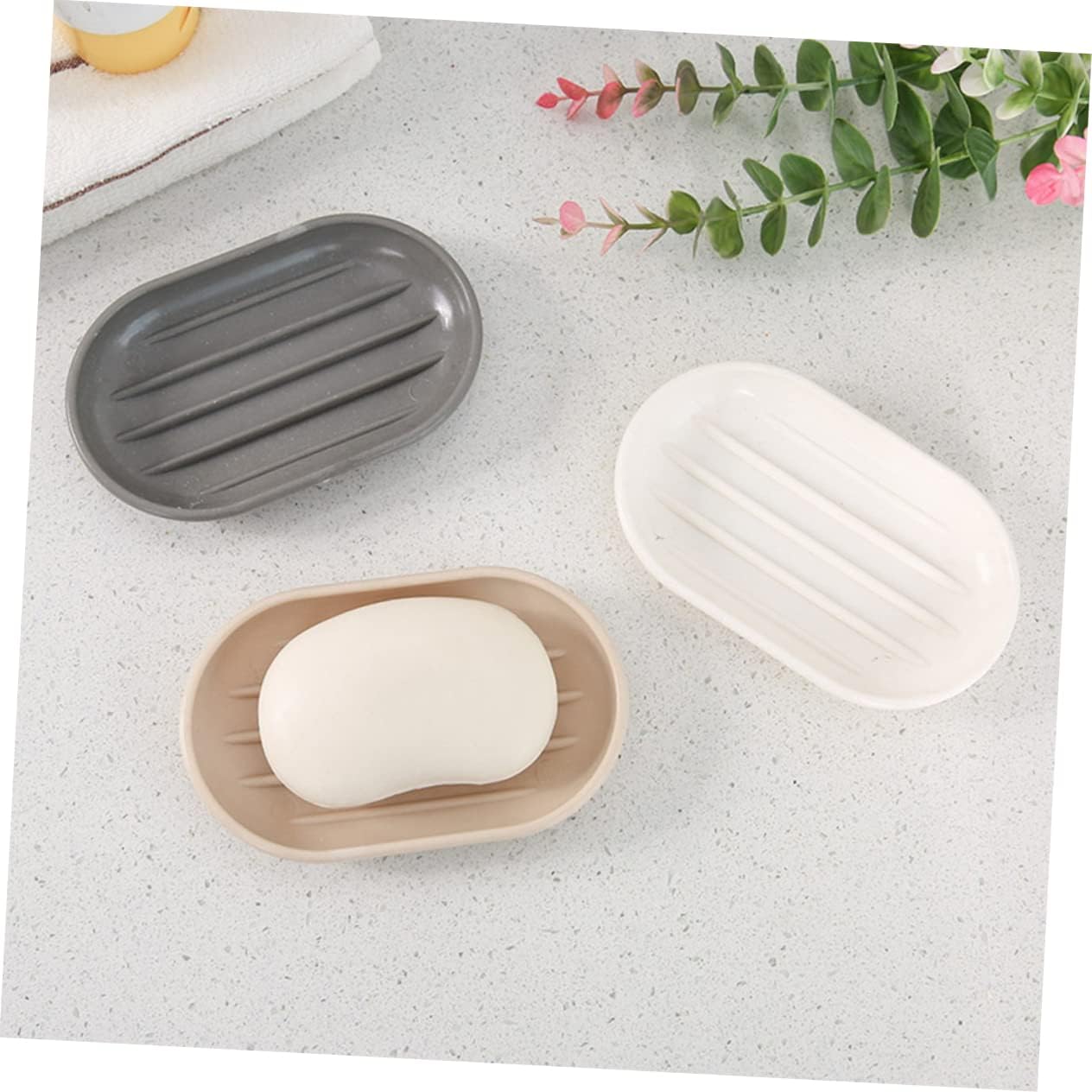 Cabilock Oval Soap Dish Pp Material Draining Holder