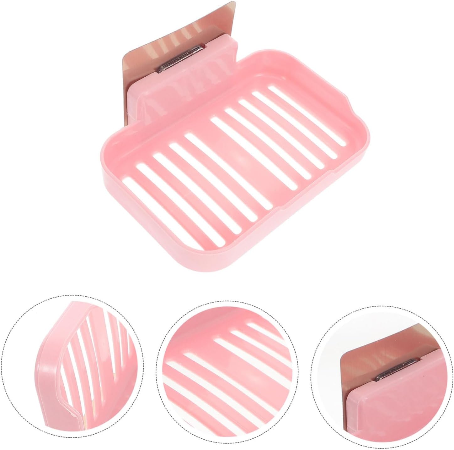 Ciieeo 2Pcs Wall-Mounted Soap Dish with Adhesive Modern Design