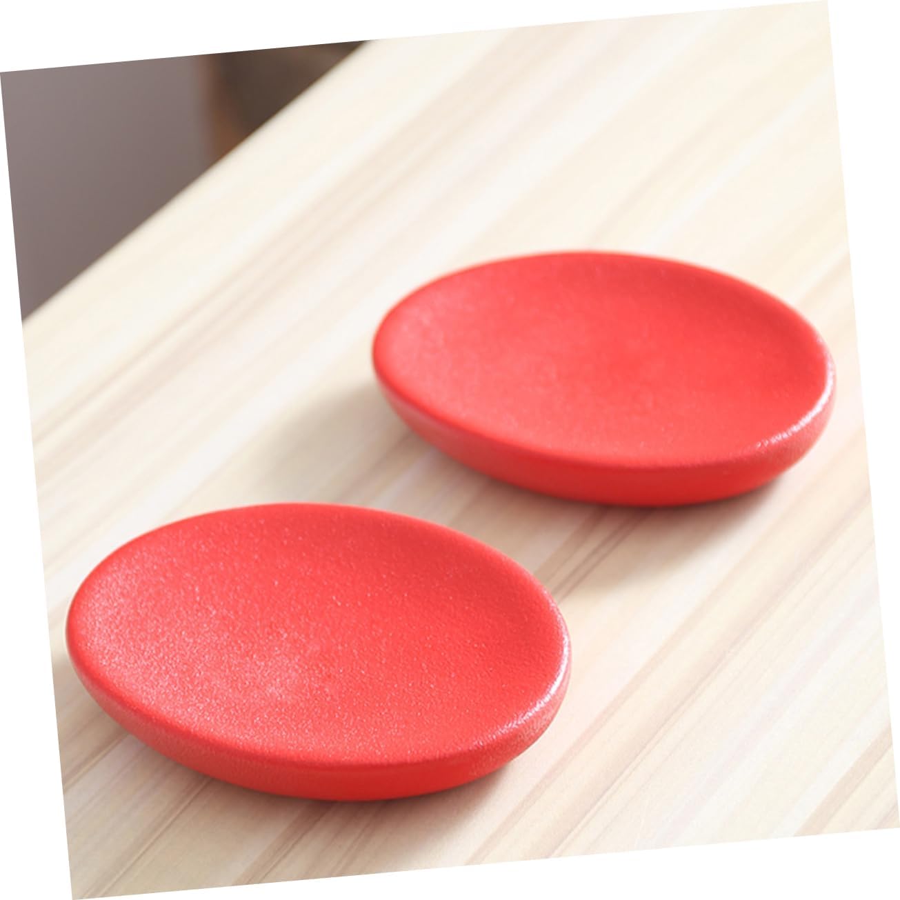 Holibanna 1Pc Red Ceramic Soap Dish for Bathroom Kitchen 1