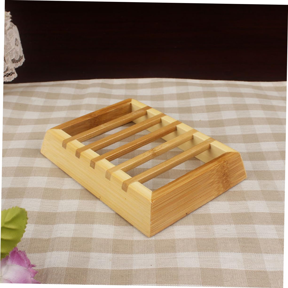 SHOWERORO Wooden Soap Box Organizer with Drainage Tray