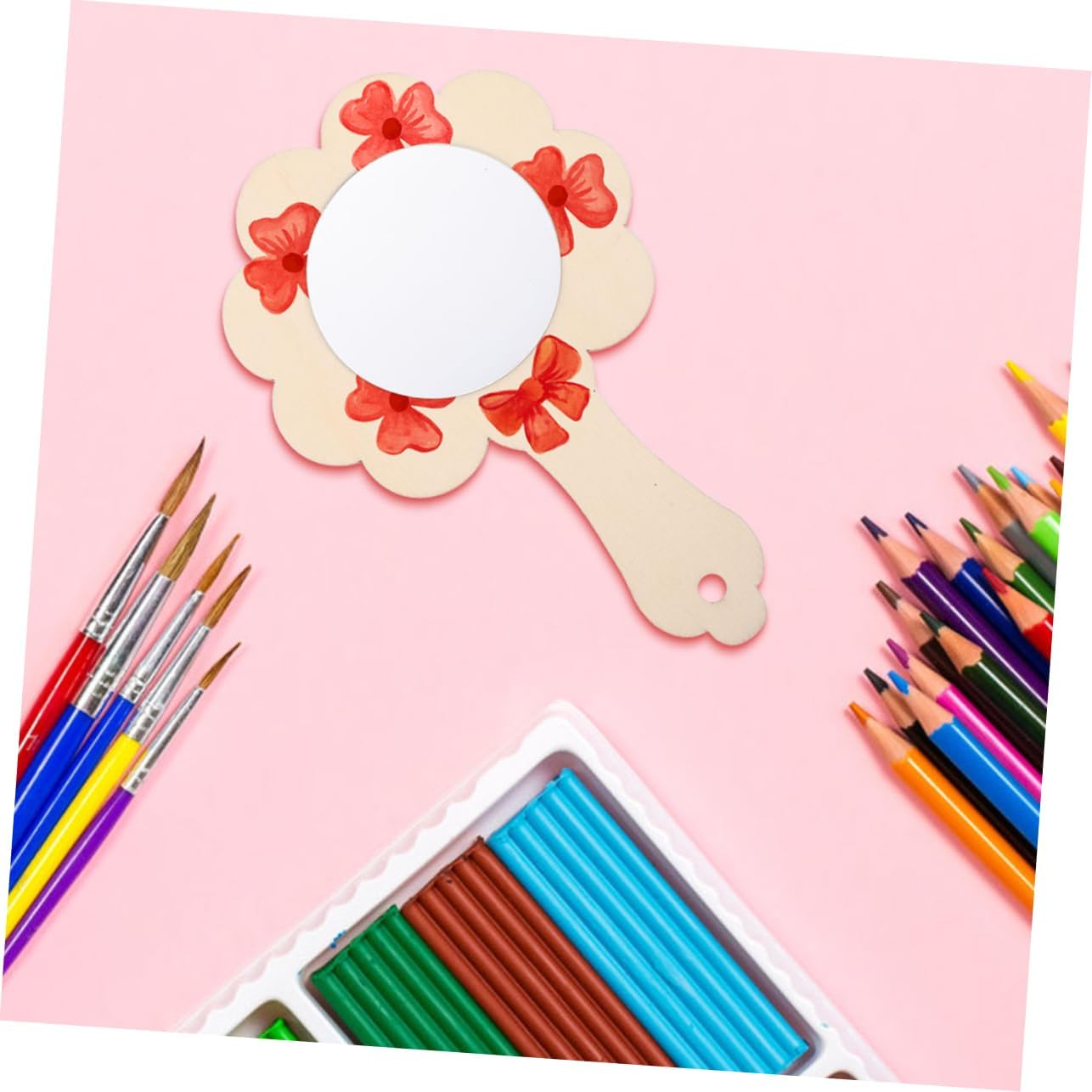 Angoily 5pcs Wooden Mirror Set for Kids