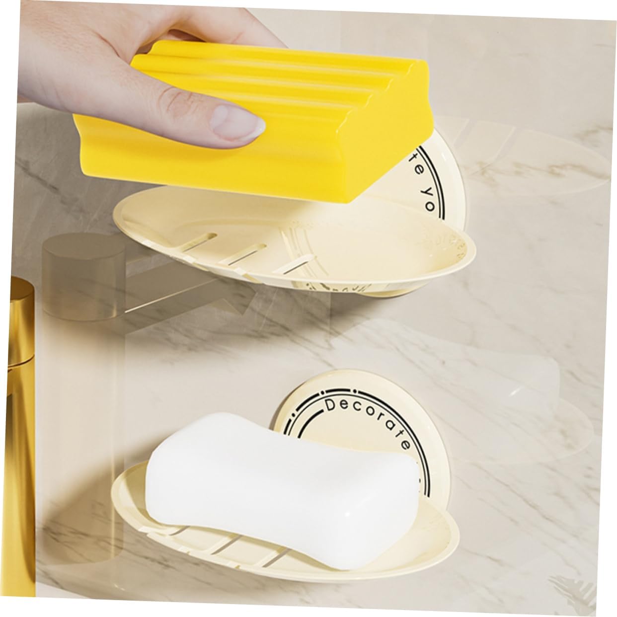 PRETYZOOM Adhesive Wall Mount Soap Dish for Bar Soap