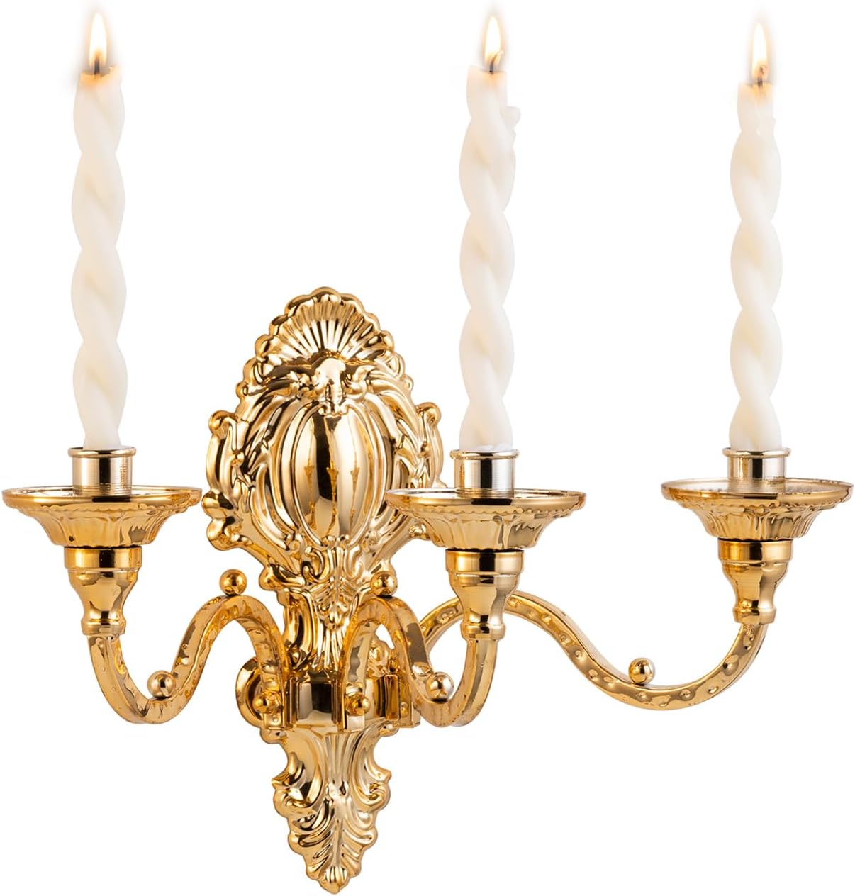 Capesaro 3-Candle Wall Sconces with Gold Crown