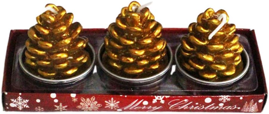 Amosfun 3 Pcs Christmas Candles Decorative Ornaments
