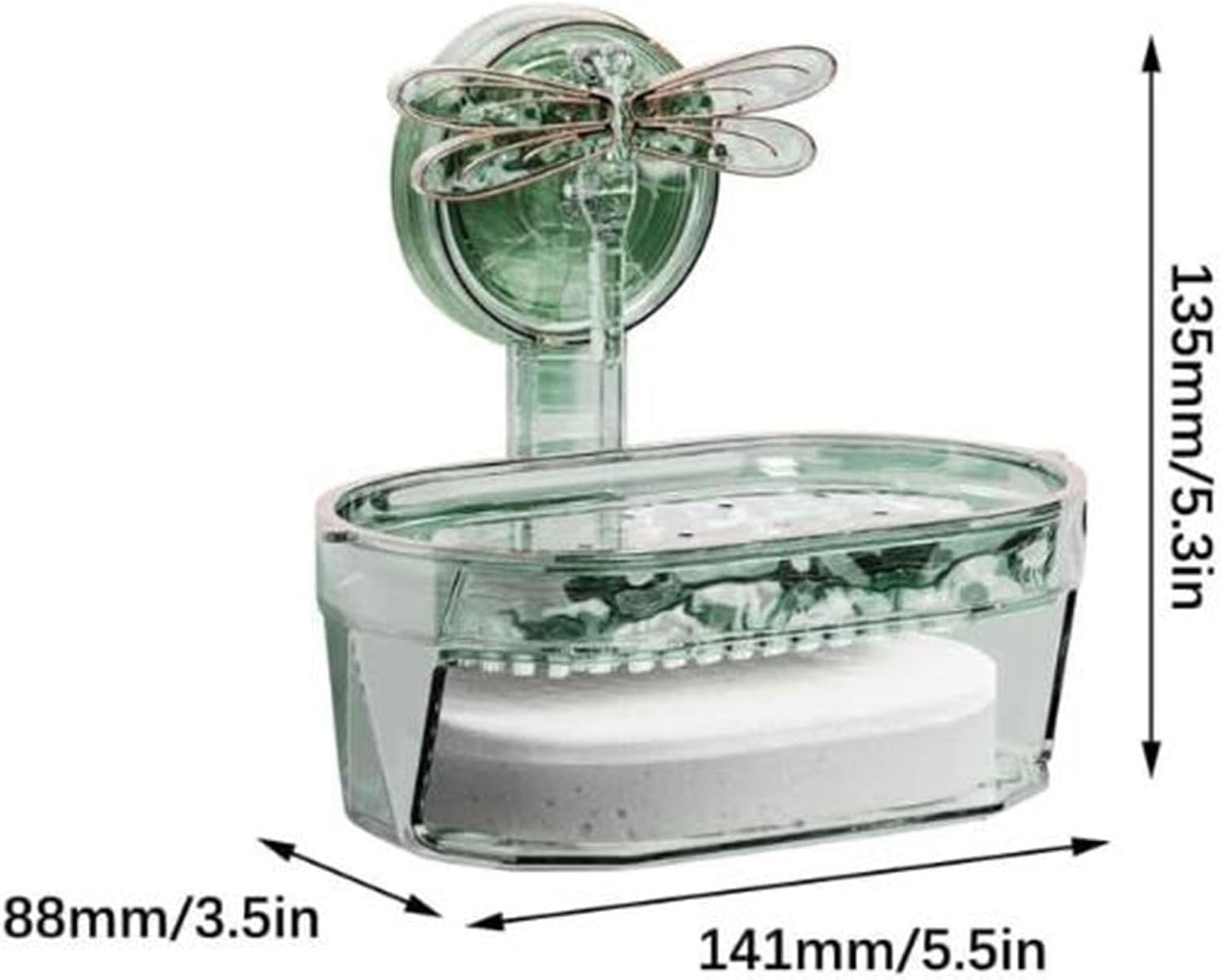 Wall Mounted Double Layer Soap Box with Suction Cup