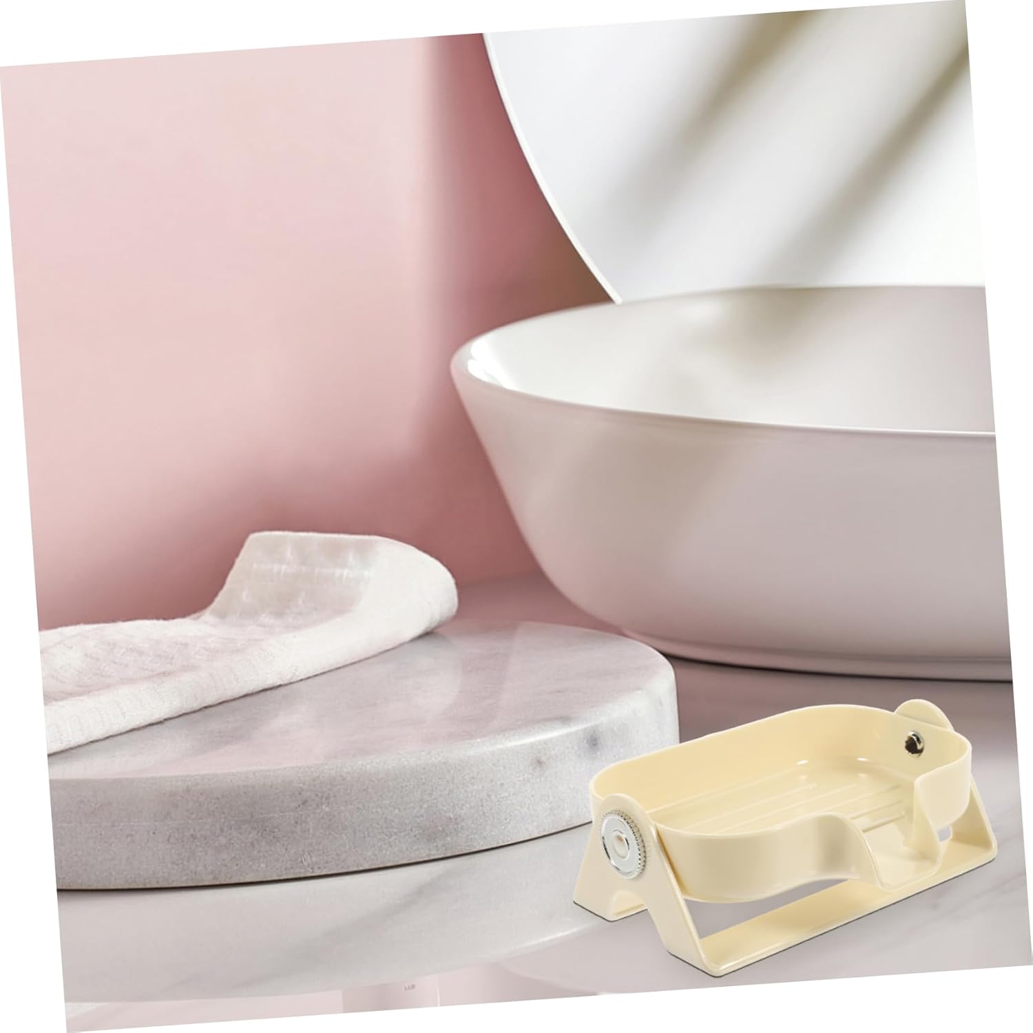 Self-Draining Plastic Soap Dish Holder for Kitchen and Bathroom