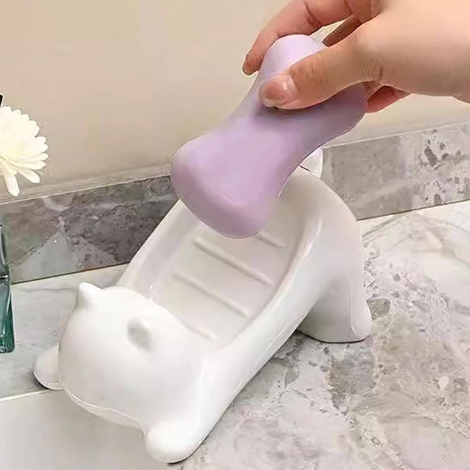 Cute Cat Shape Soap Bar Holder for Shower 1