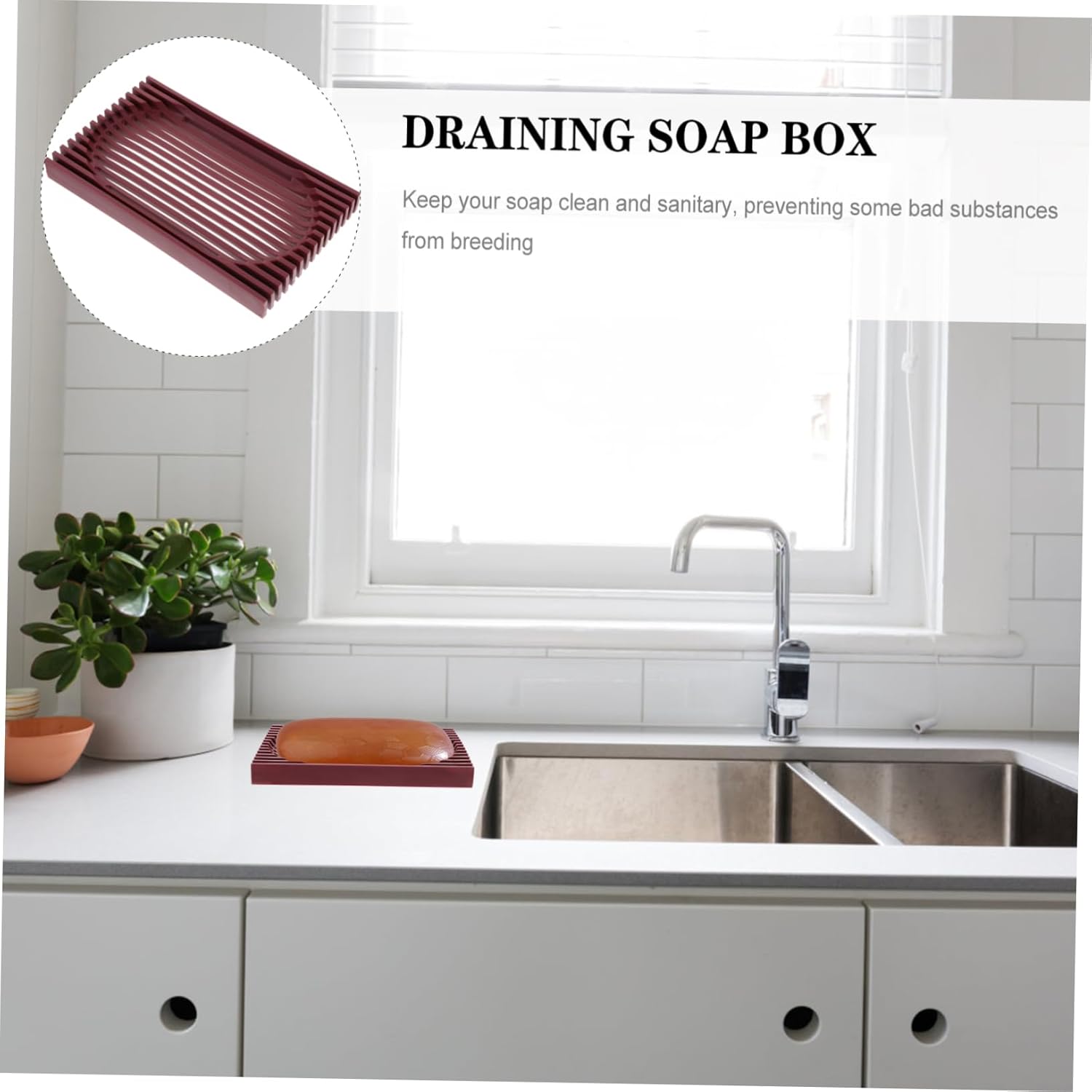 FOYTOKI Sturdy Acrylic Soap Holder for Bathroom Kitchen
