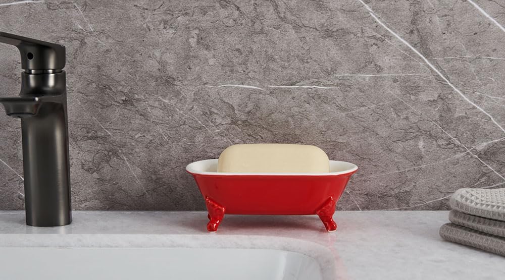 65 Ceramic Clawfoot Soap Dish with Drainage 1