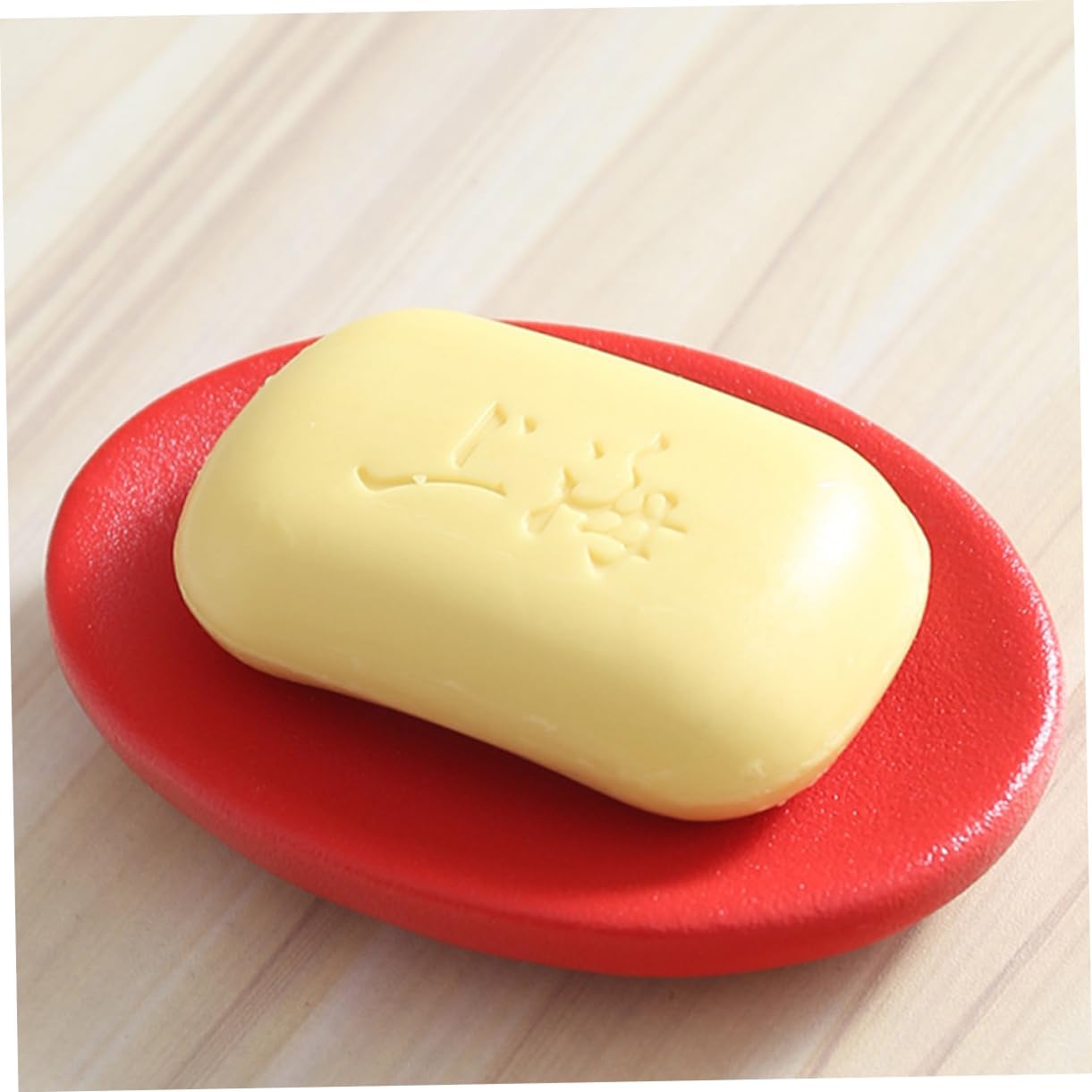 DRESSOOS Ceramic Soap Holder Red Bath Soap Dish