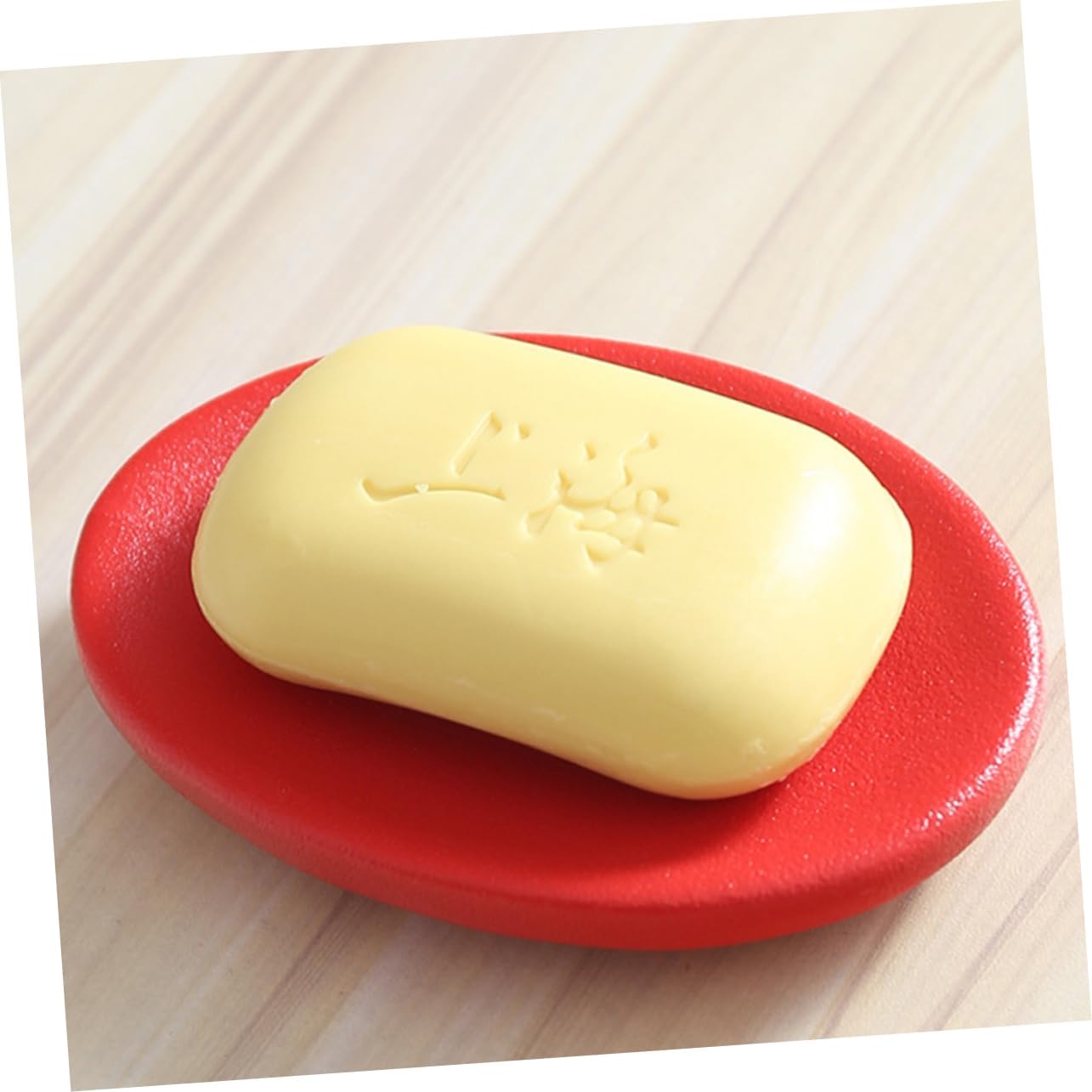 1Pc Creative Red Ceramic Soap Dish for Home Decor
