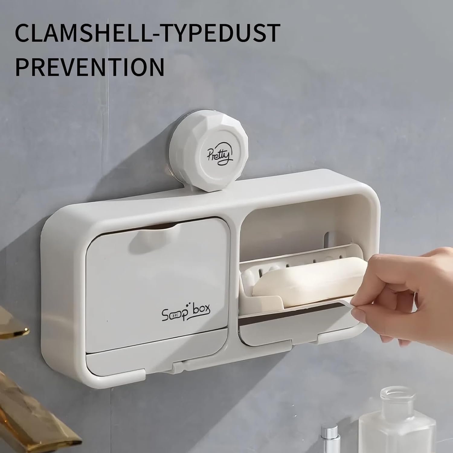 ARPHTYL Suction Shower Caddy with Self-Draining Grid
