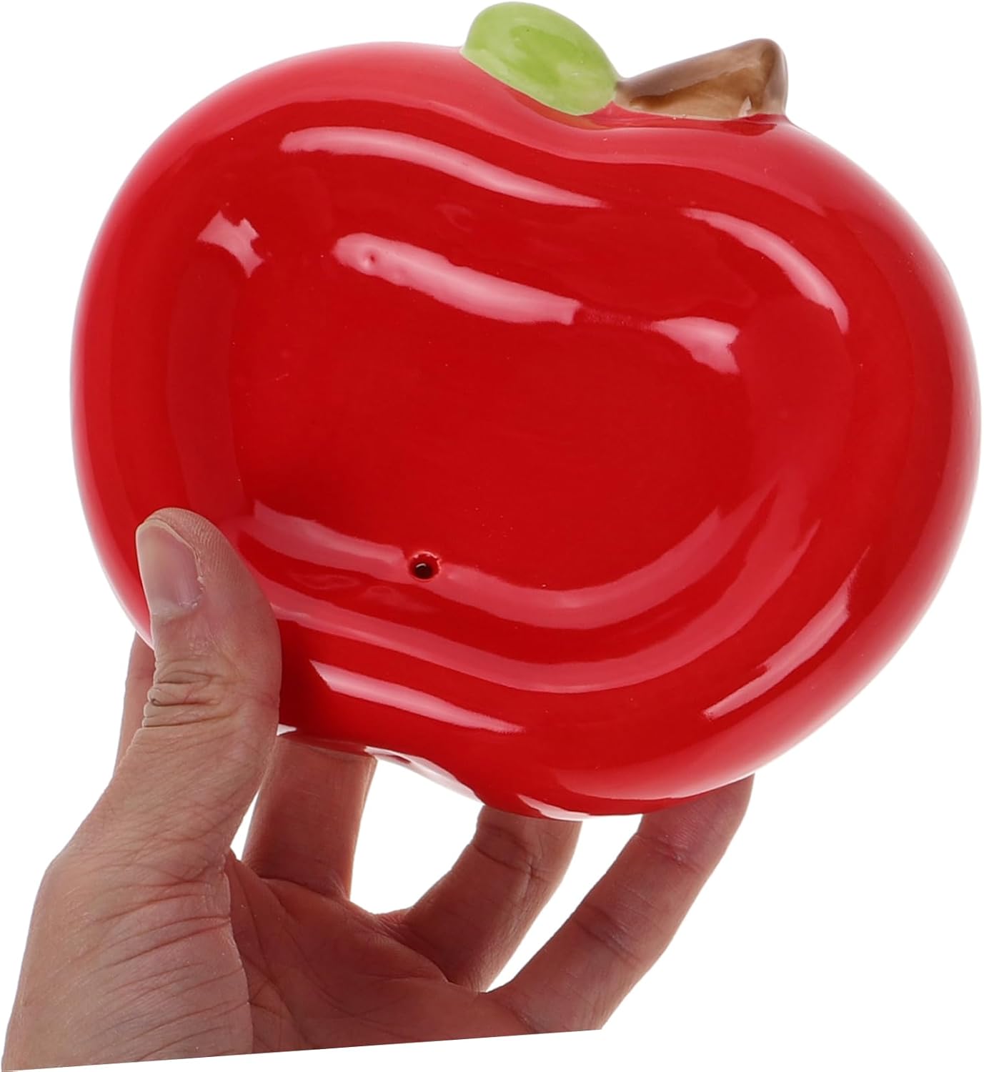 PRETYZOOM Apple Shaped Ceramic Soap Dish with Drainage Hole