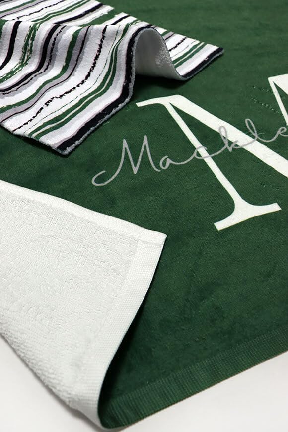 Personalized Green Tractor Beach Towel for Boys