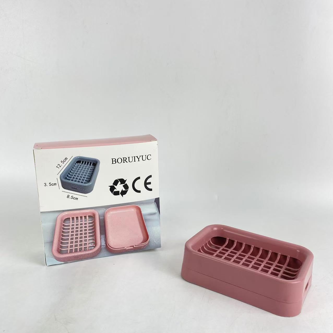 Red Square Soap Dish with Removable Lid - Portable and Leak Proof