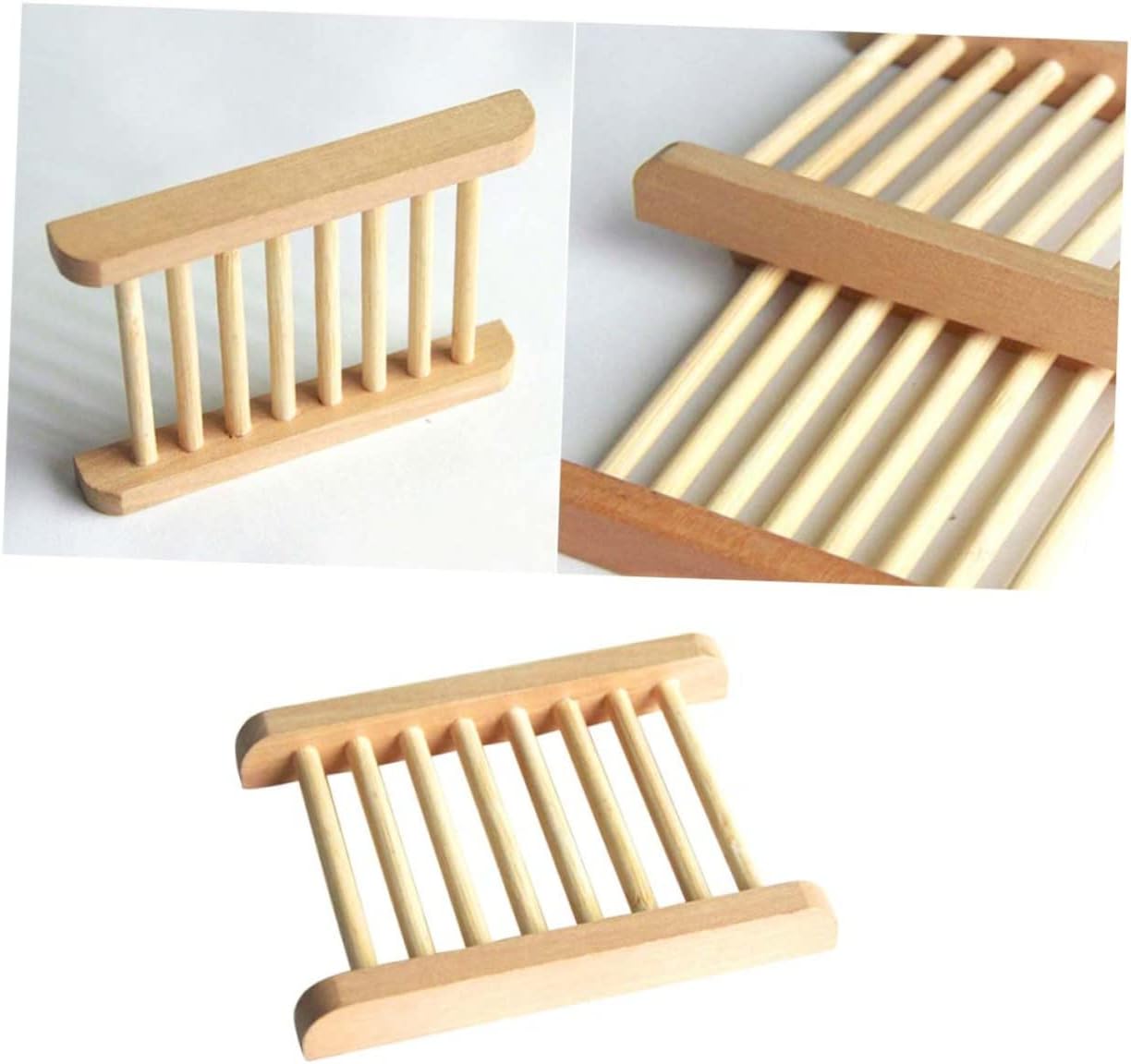 Cabilock Wooden Soap Basket Holder Tray Storage Drain Dish Container
