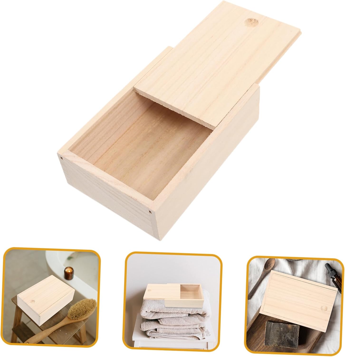 Cabilock Wooden Soap Dish With Lid Reusable Holder 1