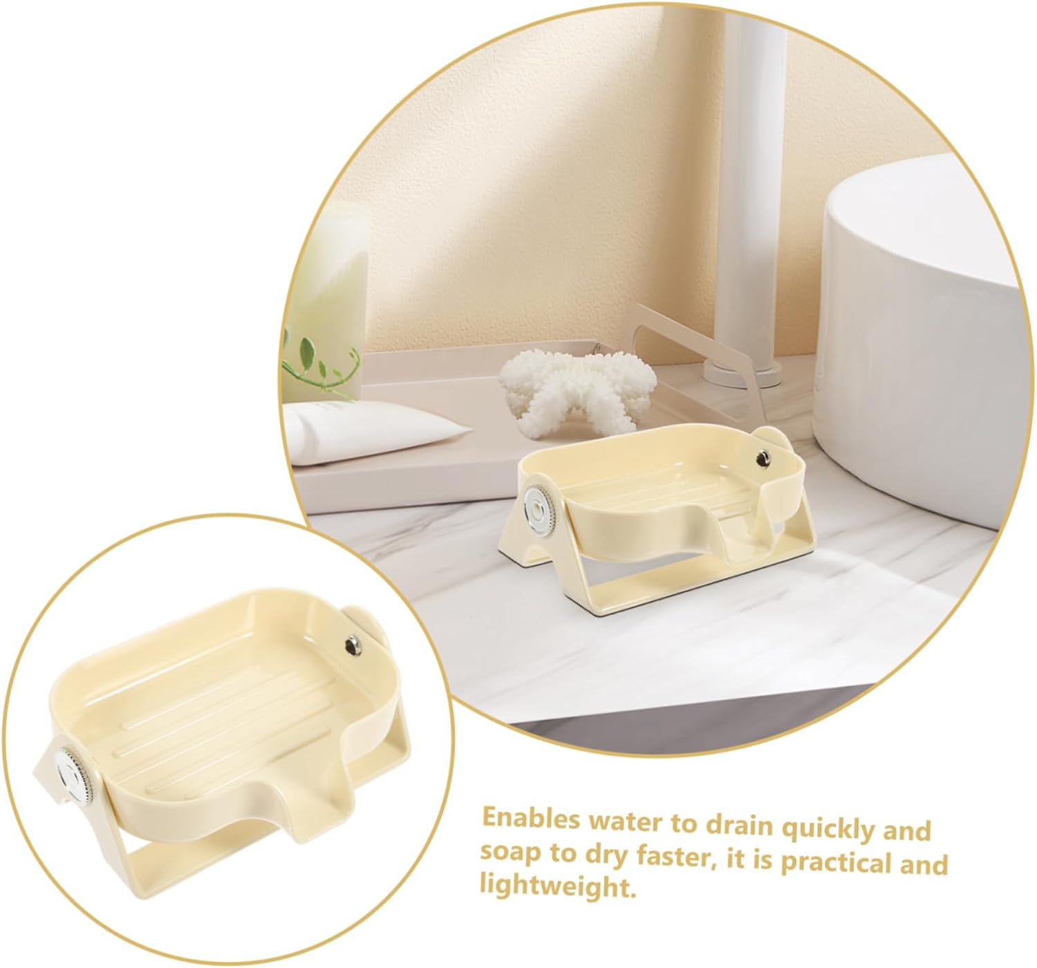 PHENOFICE Bathroom Soap Dish Self-Draining Holder