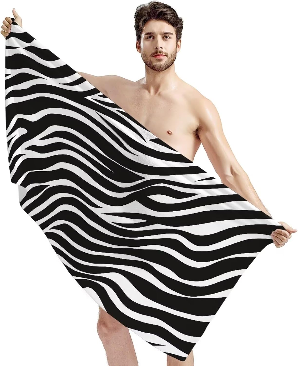 Glomenade Zebra Stripes Bath Towel Summer Quick Dry