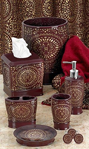 Popular Bath Soap Dish Burgundy Vescade Collection