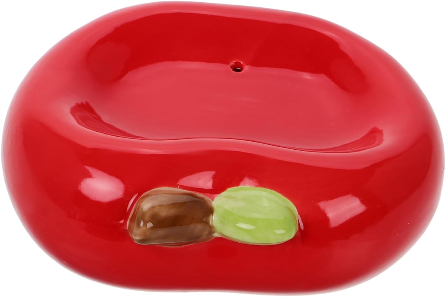 PRETYZOOM Ceramic Apple Soap Holder Modern Bathroom Drainage Dish