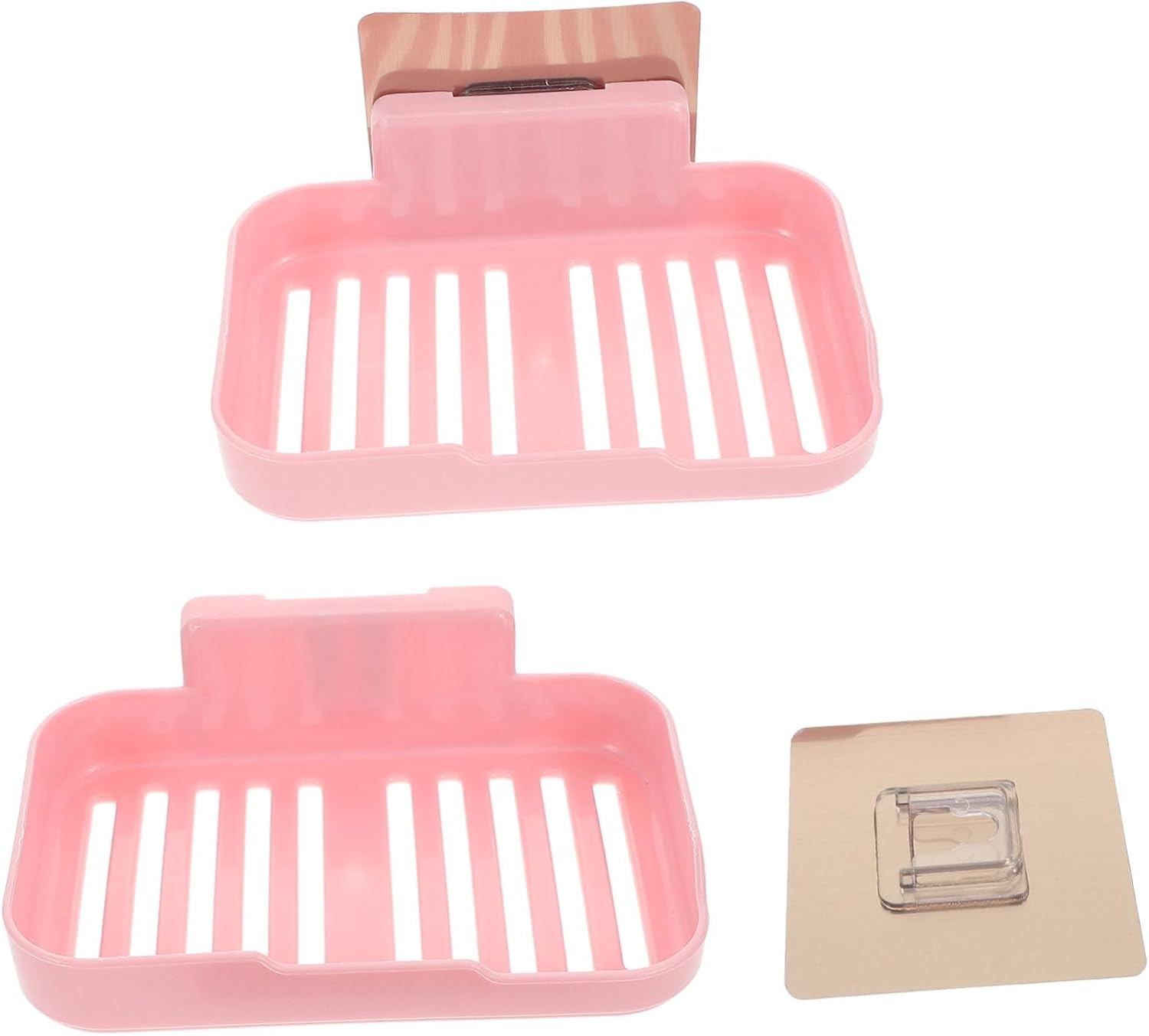 2pcs Wall-Mounted Shower Soap Dish with Strong Adhesive