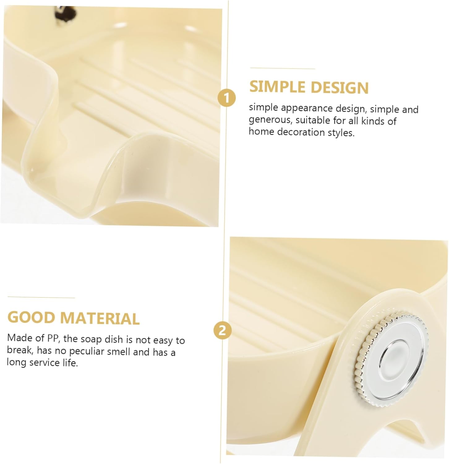 Bebemoko Self-Draining Soap Dish for Bathroom Kitchen Laundry
