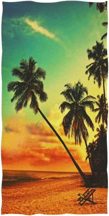 ALAZA Palm Tree Ocean Beach Sunset Tropical Soft Bath Towel