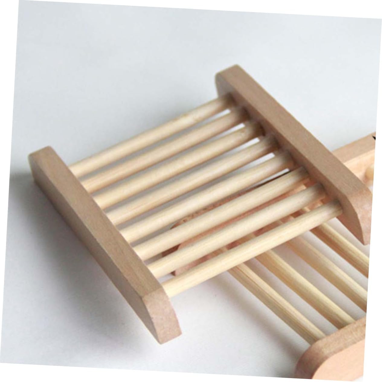 2Pcs Natural Wood Soap Dish Holder for Bathroom Kitchen and Shower 1