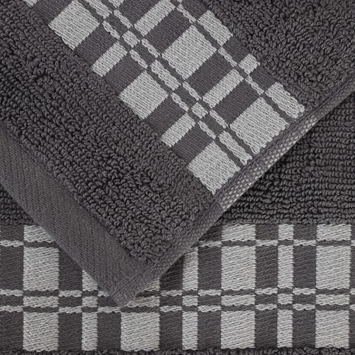 Superior 4-Piece Cotton Bath Towel Set Grey