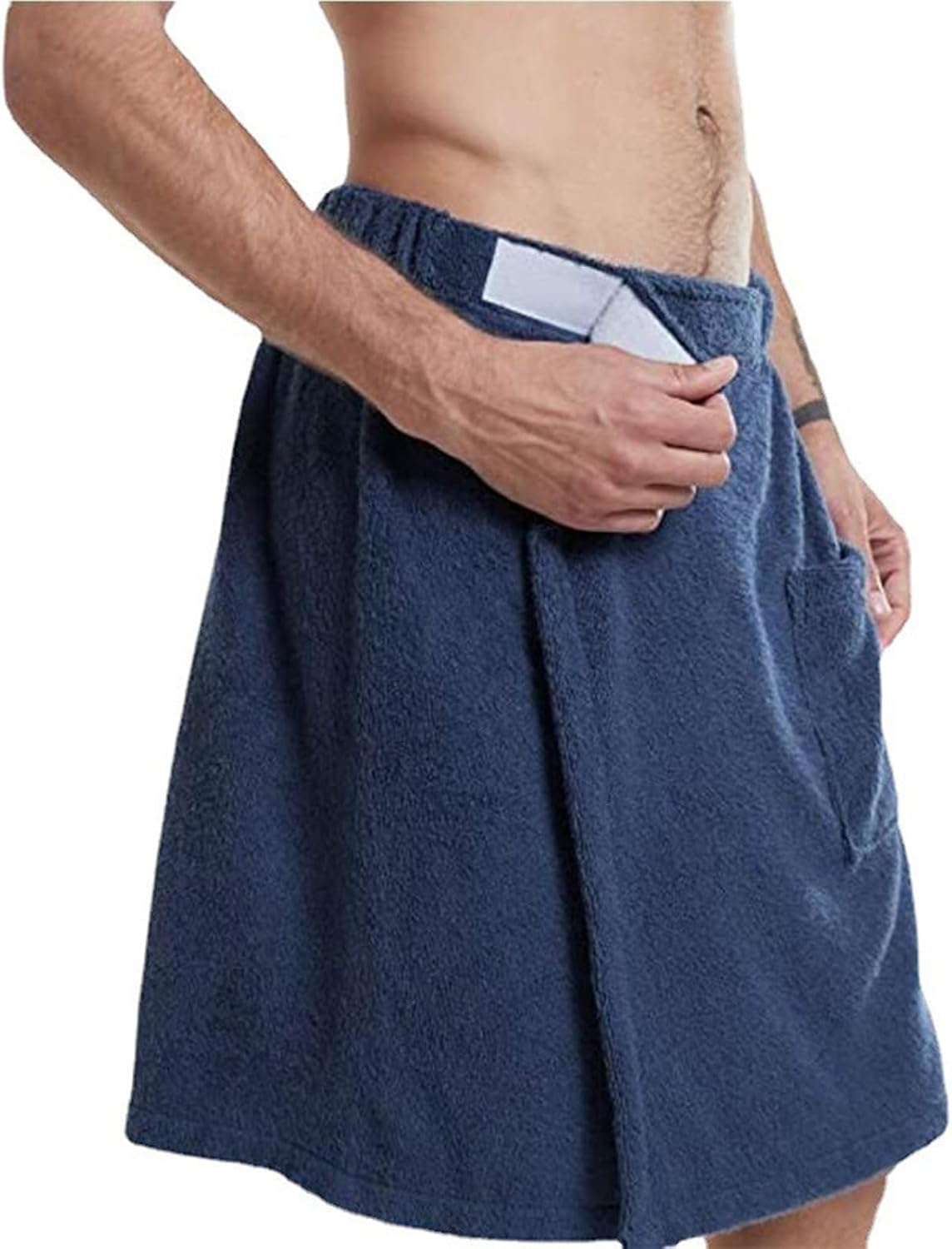 Men Boys Bath Towel with Pocket - Adjustable Elastic Band