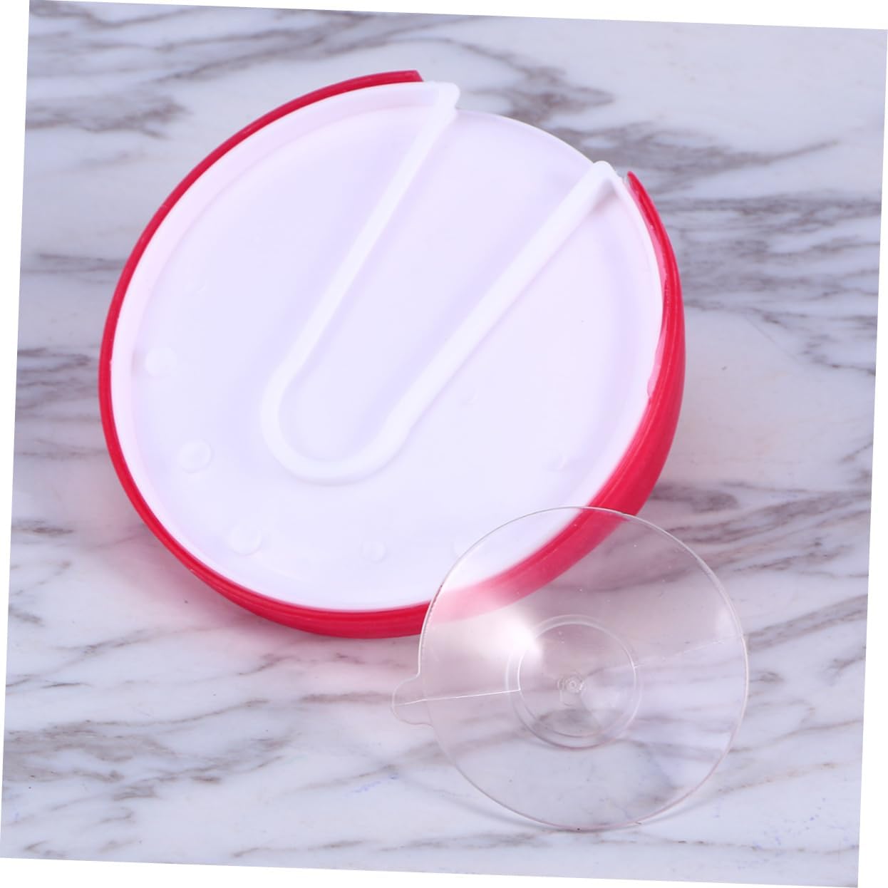 Amosfun Wall Mounted Soap Holder Red Suction Cup Drain Dish