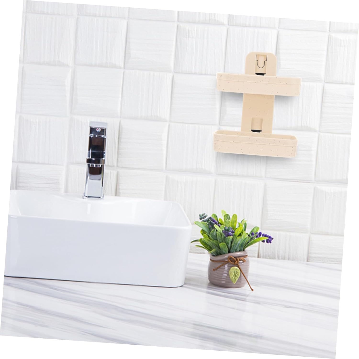 Sturdy Plastic Wall Soap Holder Double Layer 1