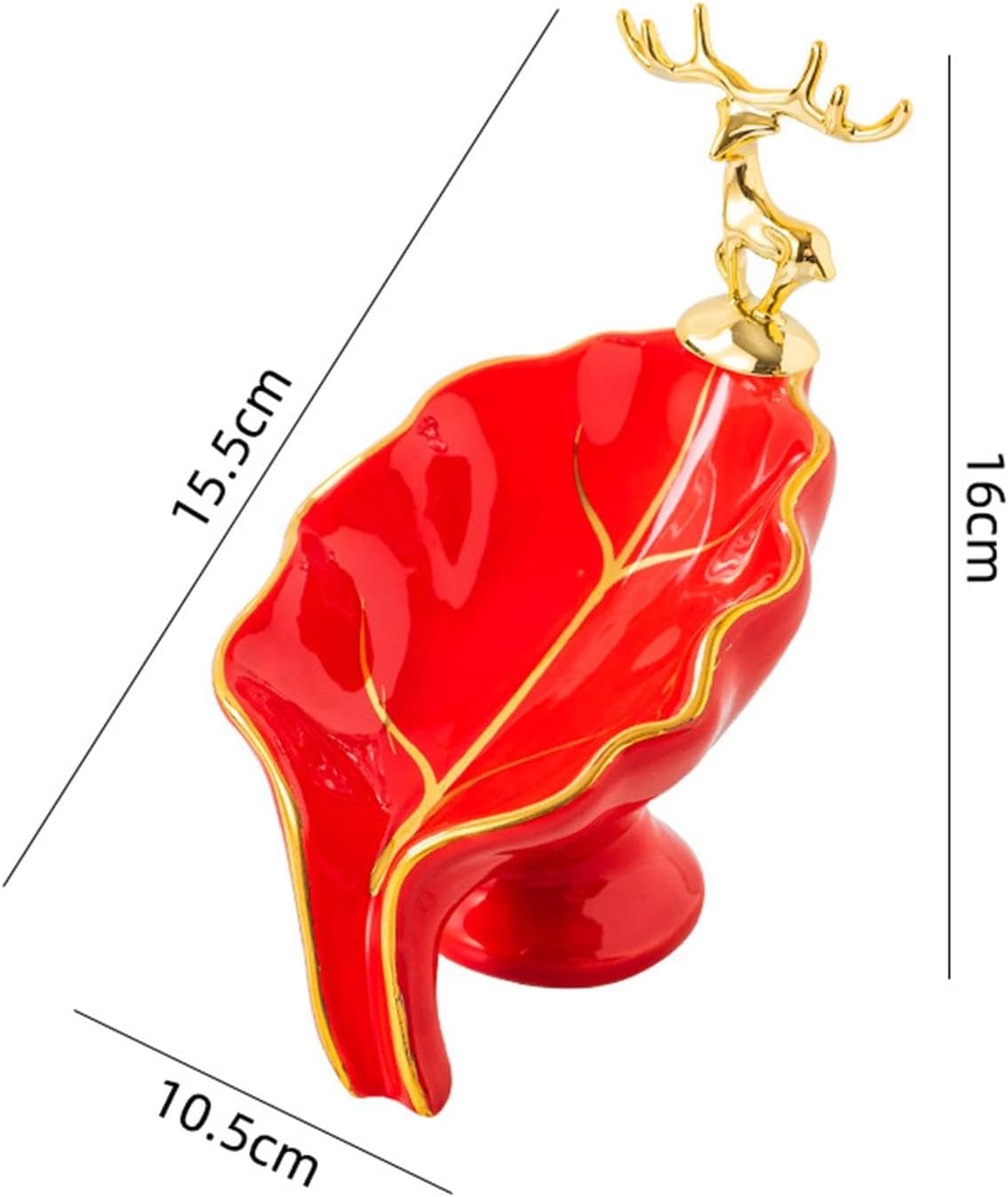Leaf Shape Ceramic Soap Dish Holder Red
