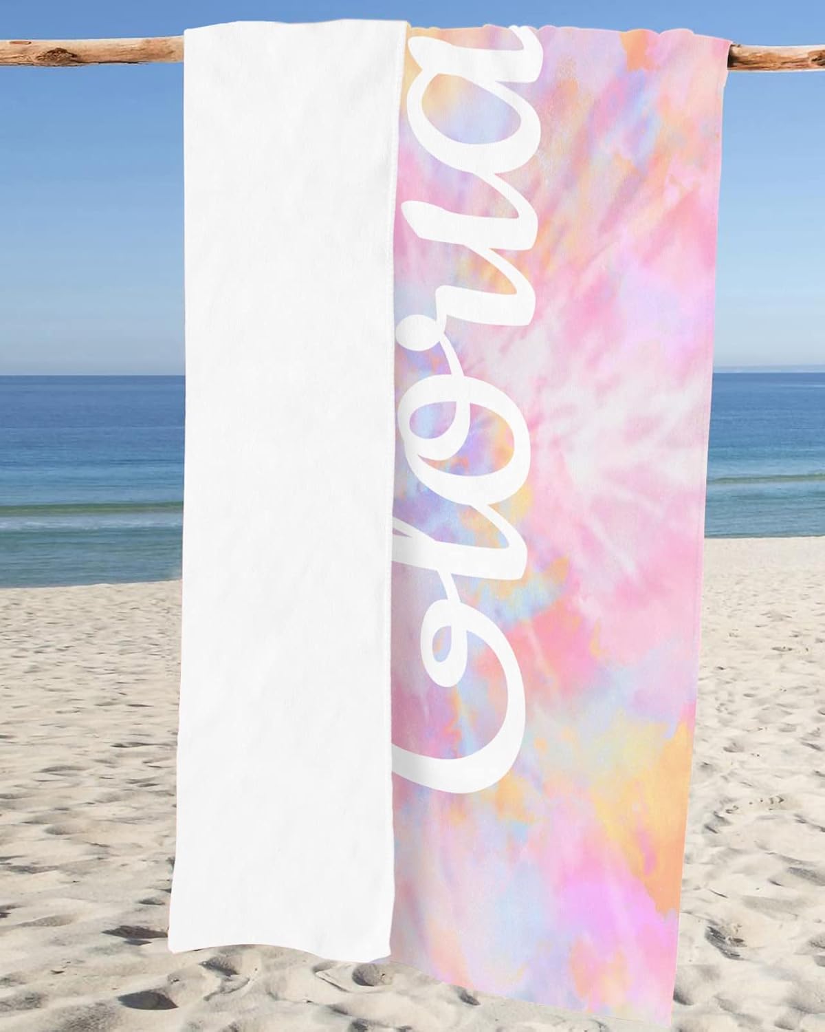 Personalized Beach Towel with Names - Custom Microfiber