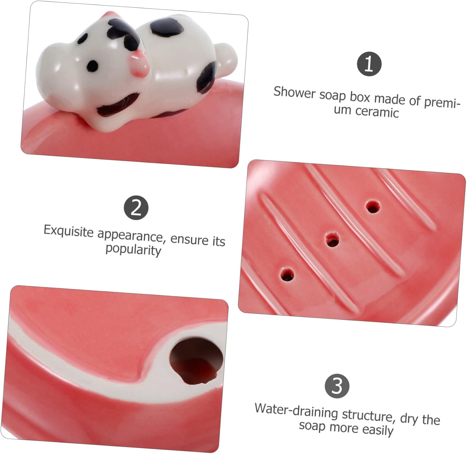 ABOOFAN Cute Soap Dish with Drainage 1